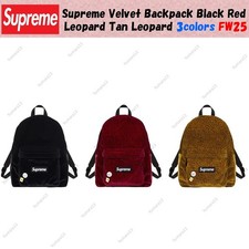 Supreme Velvet Backpack Black Red Leopard Tan Leopard 3colors FW25