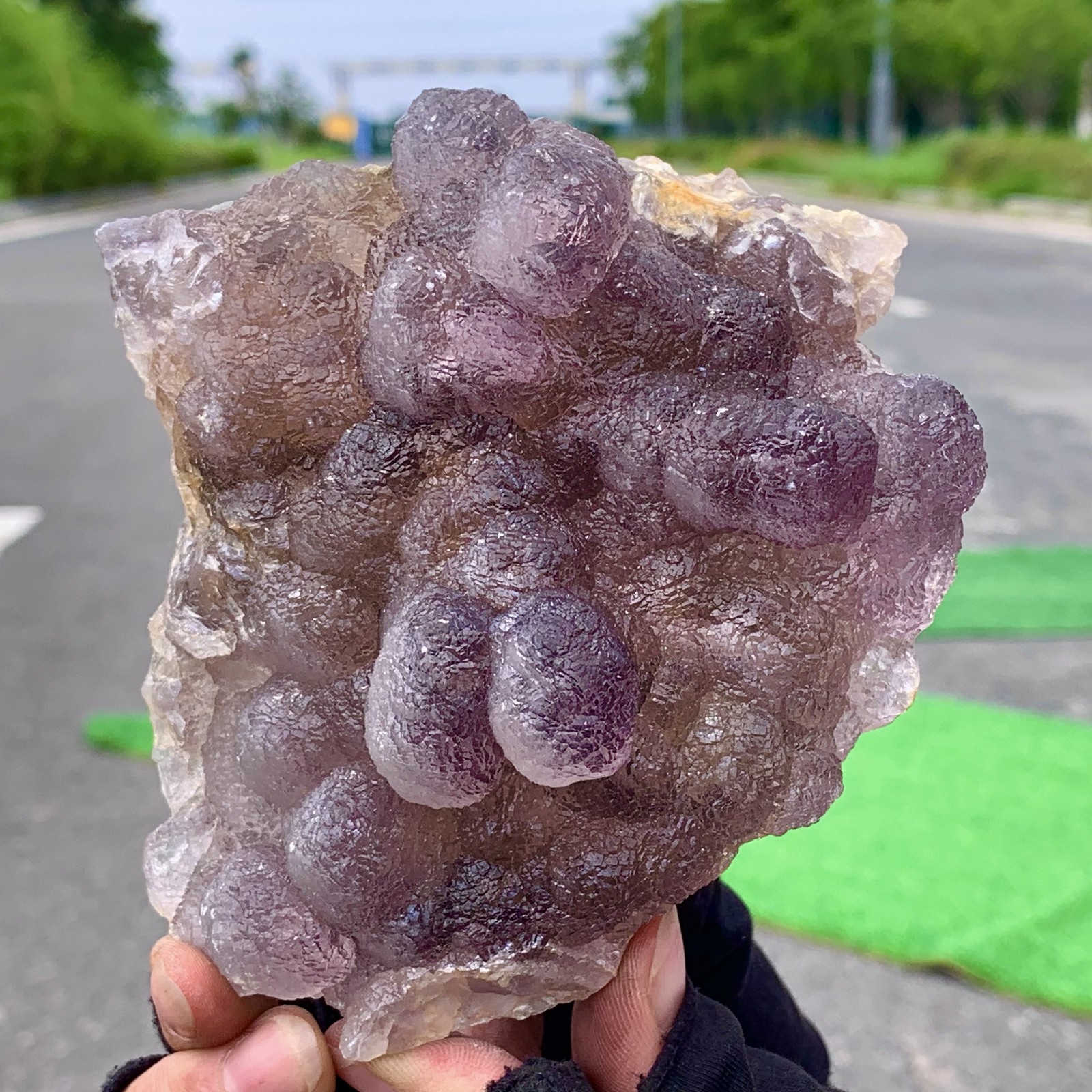 1.85LB Natural transparent purple spherical Fluorite Mineral Crystal jiangxi