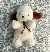 GUND Stoff- & Pl&uuml;schtier Hund Mini wei&szlig;/braun mit Schleife 1983 A-1900-45-7