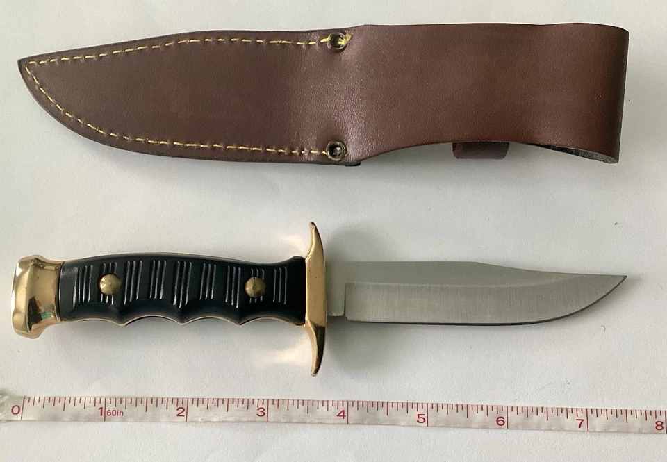 Cuchillo Bowie Muela Inox España Modelo 7100 con Funda Cuero Marrón Descatalogado Nuevo de Lote Antiguo Foto 2 de 3