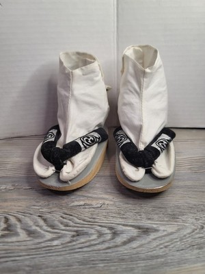 Japanese geta sandals with wooden base. Display piece.