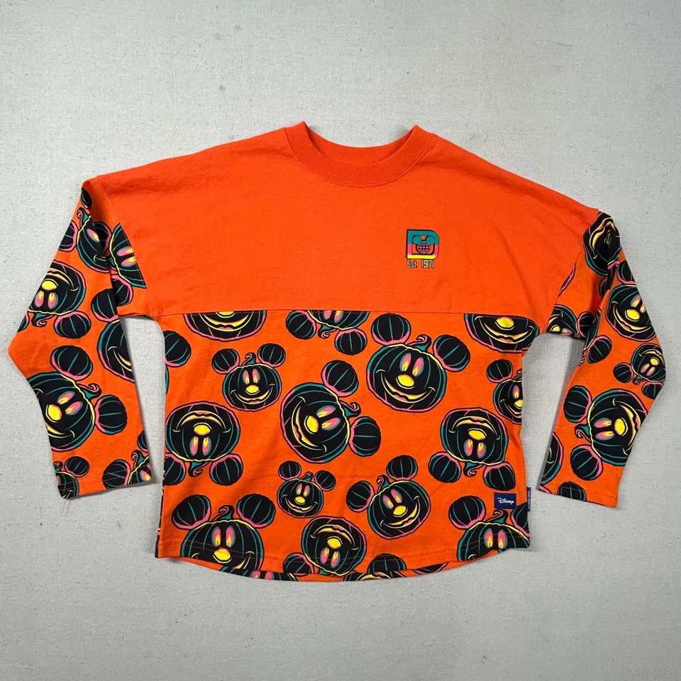 Disney Spirit Jersey Youth 14 Mickey Pumpkins Halloween Harvest Orange Colorful - Image 4 of 4