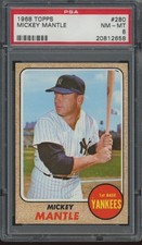 1968 Topps Baseball #280 Mickey Mantle Centered High End NM MT PSA 8