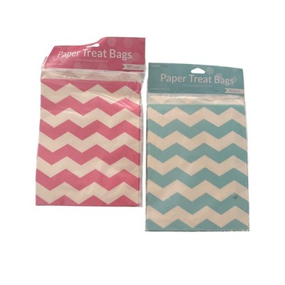Creative Converting Paper Treat Bags 20 Count Chevron Pink Blue Party Favors