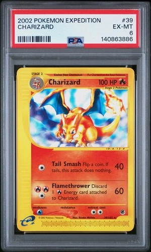 2002 POKEMON EXPEDITION #39 CHARIZARD PSA 6