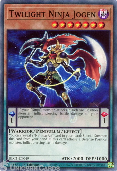 BLC1-EN049 Twilight Ninja Jogen : Common 1st Edition YuGiOh Card