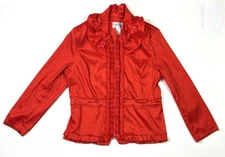 Vintage Tally Taylor Jacket Women’s 16W Red Full Zip Ruffle