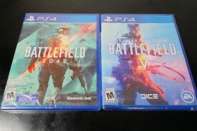 Battlefield V - Deluxe Edition and Battlefield 2042 (PlayStation 4, PS4) SEALED