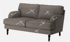 Paar gebrauchte IKEA STOCKSUND Bezug NUR für Armlehne,Nolhaga grau-beige,302.803.15