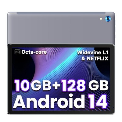 10.1 inch Android 14 Tablet 10GB+128GB IPS LCD Touchscreen Octa-core Wi-Fi 6