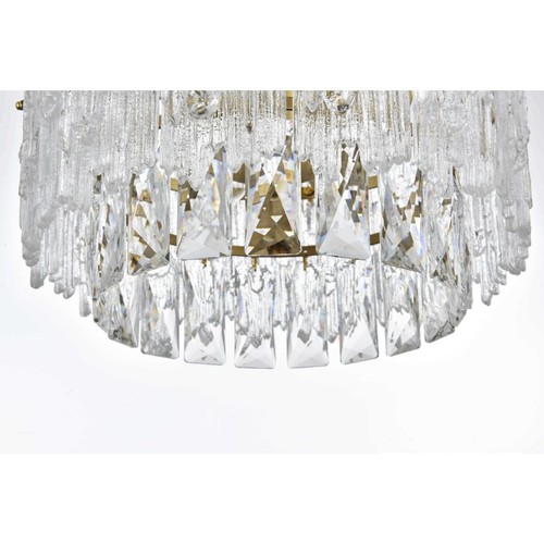 Elegant Lighting 1780F12SG Emilia Flush Mount Satin Gold - Picture 4 of 9