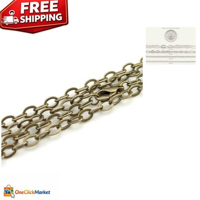 5pk 24'' Cable Chain Necklaces 5x7mm Antique Bronze DIY Jewelry Chains