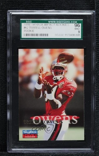 1996 Skybox Impact Rookies Terrell Owens #62 SGC 96 MINT 9 RC HOF