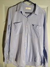 Abercrombie And Fitch Blue Lightweight Button Up Shirt Large