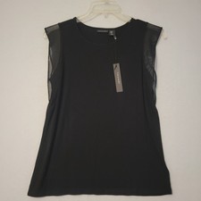 Tahari Shirt Women's Black Blouse Tank top Size Medium NWT