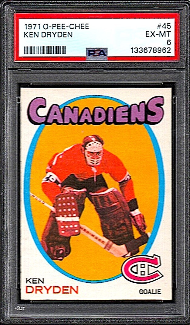 1971-72 OPC o pee chee # 45 Ken Dryden - PSA 6 EXMT