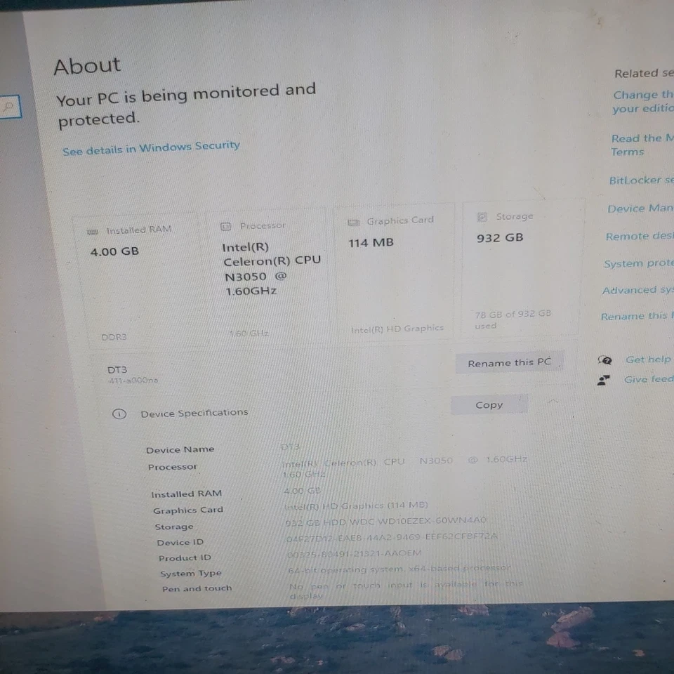 HP Slimline 411-a000na Desktop PC Computer 1tb 1.60GHz, 4GB, WINDOWS 10 - Image 3 of 4