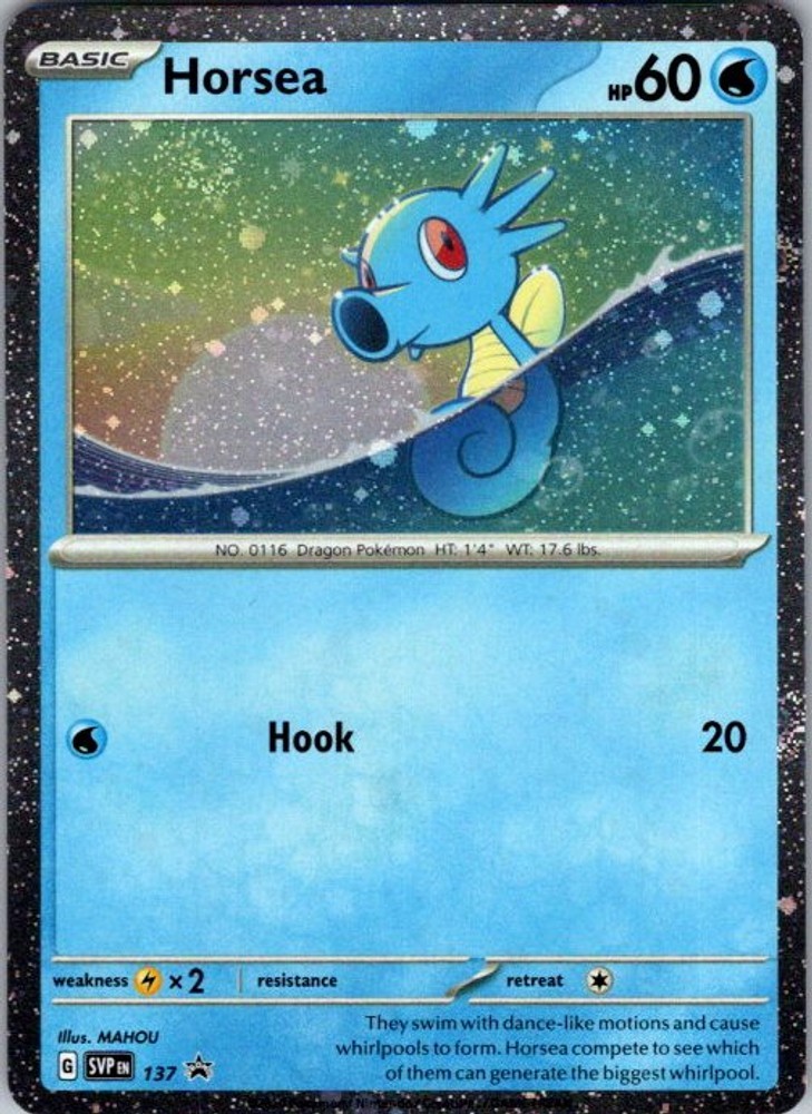 Pokemon SV: Scarlet & Violet Promo Cards Horsea (Cosmo Holo) 137 LP Holofoil