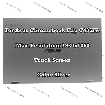 White For ASUS Chromebook Flip C436FA-GE388T FHD LCD Touch Screen Full Assembly