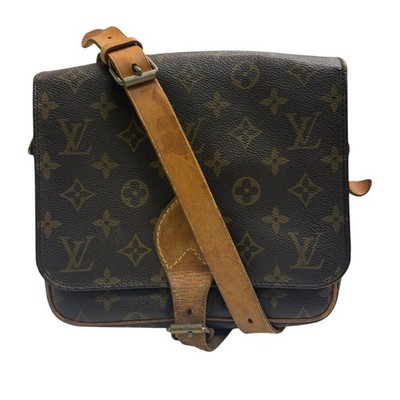 LOUIS VUITTON Monogram Cartouchiere M51252 Shoulder Bag Brown Gold Hardware