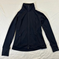 All in Motion Womens Black Full Zip Athletic Jacket Thumbholes XS F16494316