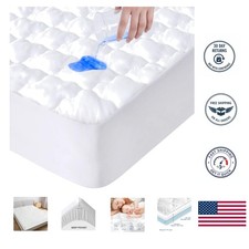 Machine Washable Fitted Mattress Protector - Quilted Waterproof for Full Beds