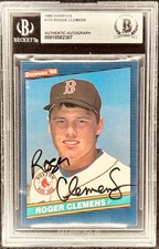 Roger Clemens autograph autographed signed Red Sox 1986 Donruss card BAS slabbed