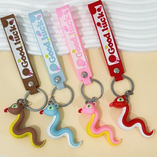 Silicone Lucky Pendant Snake Year Keyring Bag Charm Creative Bag