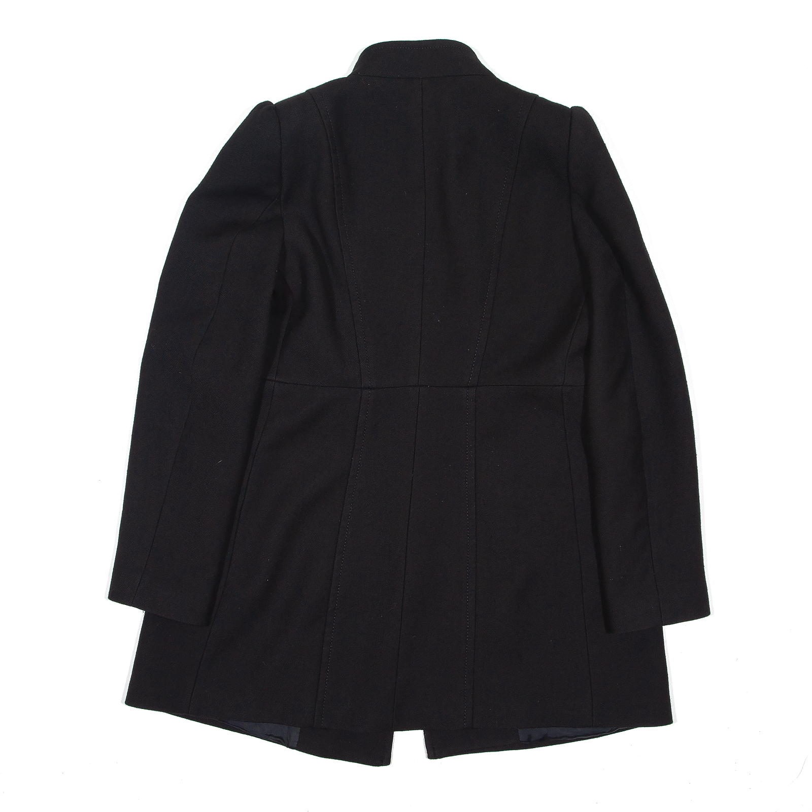 ZARA Womens Overcoat Jacket Black Wool L eBay
