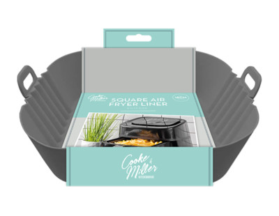 Silikon Backkorb Luftfritteuse Topf Luftfritteuse Quadratischer Ofen Antihaftbeschichtet Futter Tablett