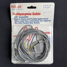 DB25 25Pin Male to DB25 25 Pin Male Multi Purpose Cable 6' in Length Unused