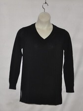 Joan Rivers Long Sleeve V-Neck Tunic Sweater Size S Black