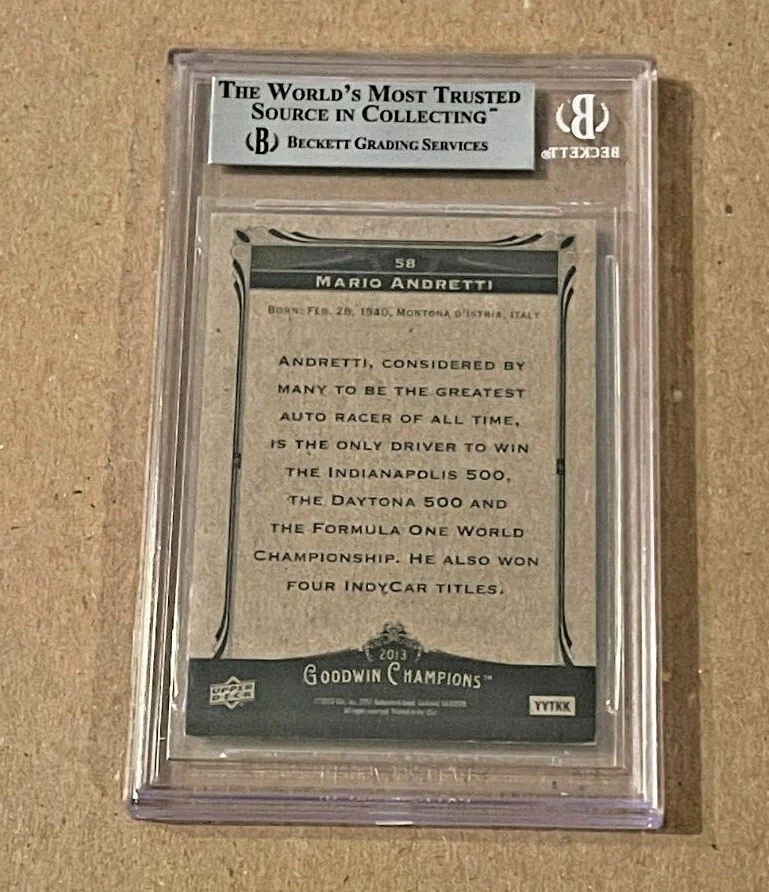 MARIO ANDRETTI SIGNED 2013 UPPER DECK GOODWIN CHAMPIONS BECKETT BAS - Image 2 of 2