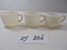 Hazel Atlas Little Hostess 3 Cup Lot Childs Kids White Glass