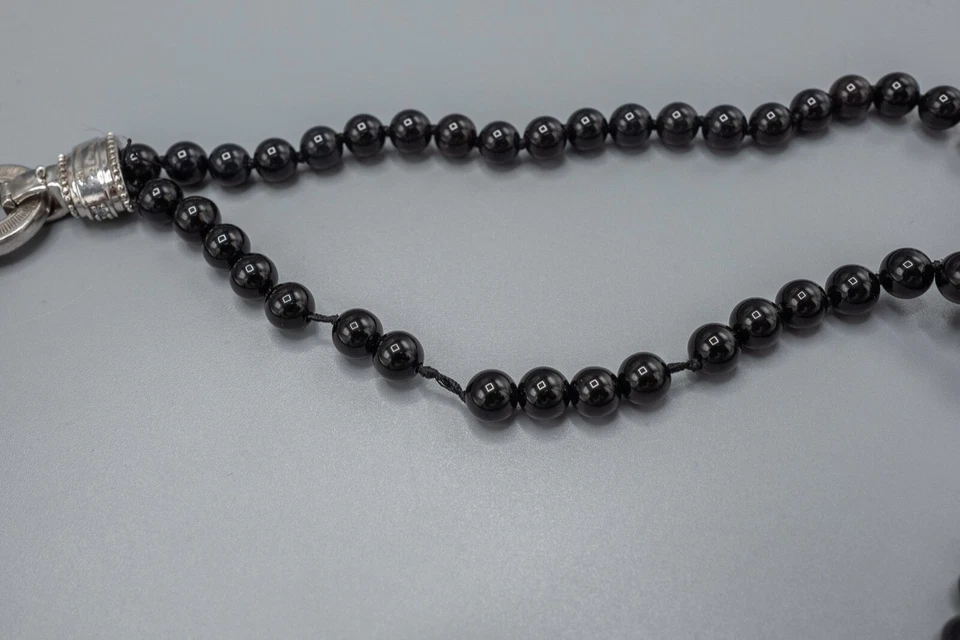 Collar Judith Ripka Plata Esterlina Diamonique Doble Hilo Ónix Negro COMO ESTÁ Foto 4 de 4