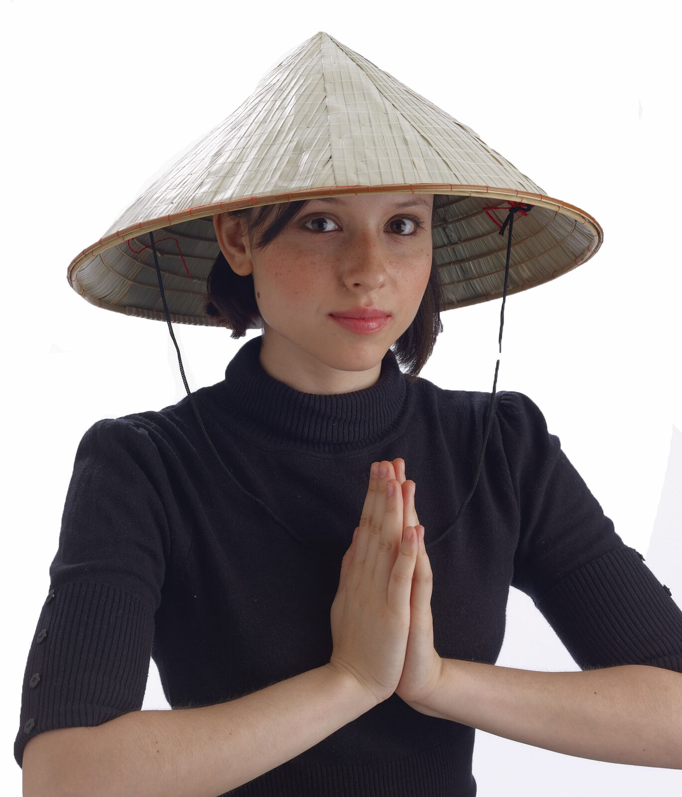 Bamboo Coolie Pointed Hat Chinese Costume Conical Rice Farmer Sun Japanese Asian