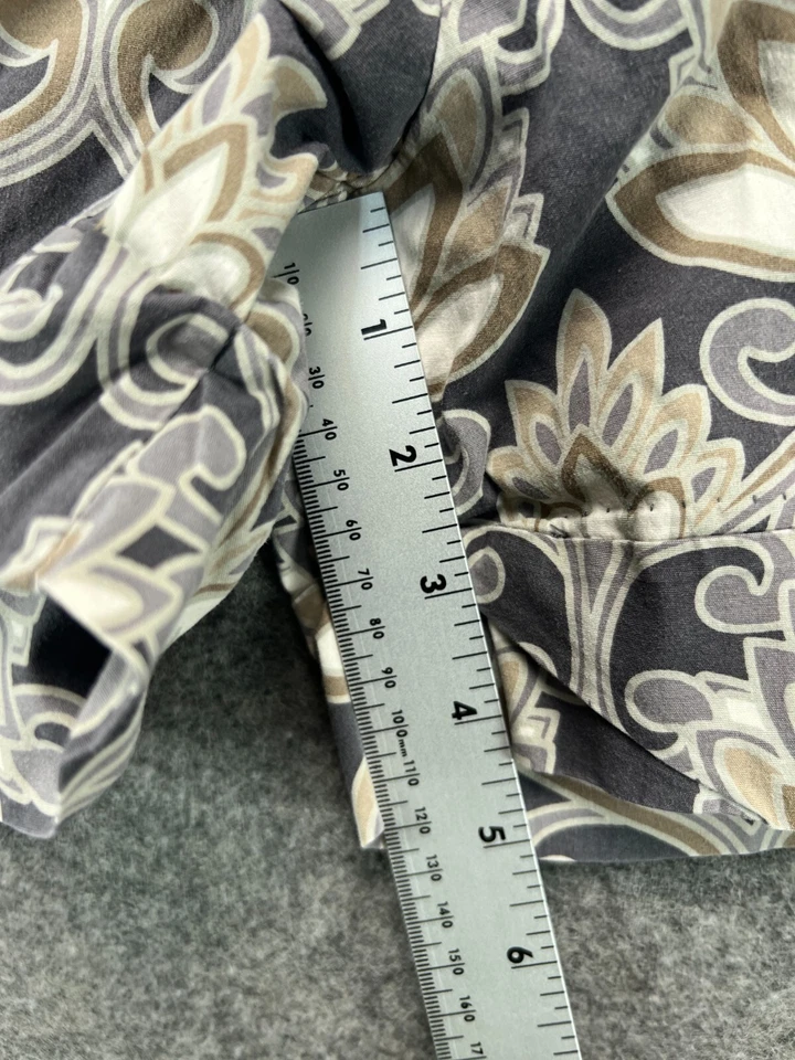 Pantalones Cortos Mossimo Elastizados Para Mujer 6 Gris Floral Chino Tiro Bajo Sarga Informales Damas Foto 4 de 4