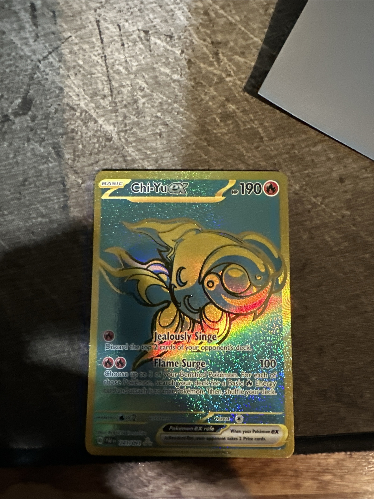 Chi-Yu ex Pokemon TCG SV Paldean Fates Gold Secret Hyper Rare PAF 241/091