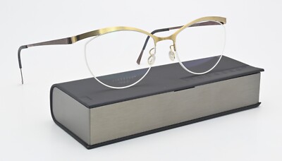LINDBERG Brille 7425 55-12 T208 135 Col GT Strip Titanium Seidenmatt Gold Cat