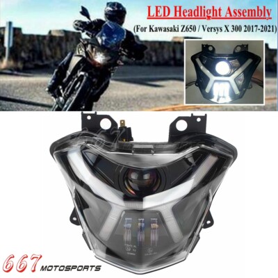Motorcycle E9 LED Headlight Assembly For Kawasaki Z650 / Versys X