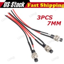 3x Mini Push Button Pre-Wired Momentary N/O OFF-ON Switch Plug 12V 5AMP SPST
