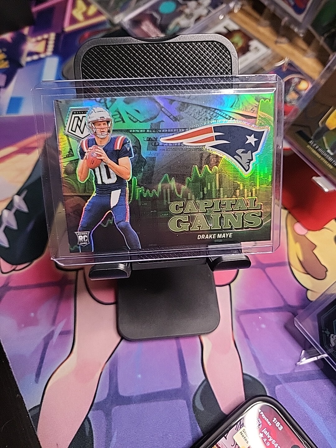 2024 Panini Mosaic - Capital Gains Silver Prizm #21 Drake Maye (RC)