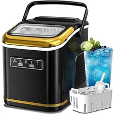Ice Maker Machine,with Self Cleaning,9 Cubes in 6 Mins,26lbs in 24Hrs