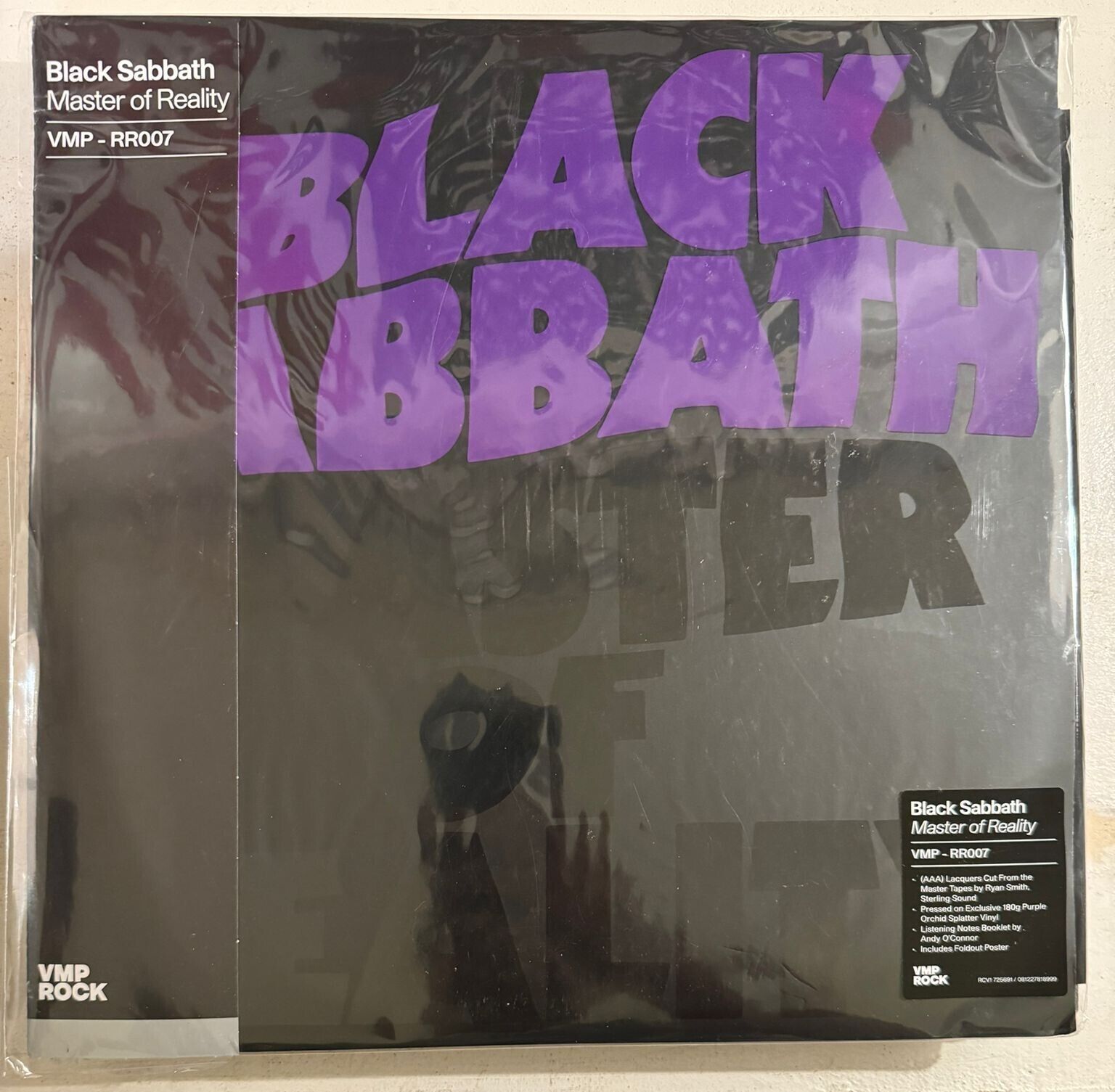 BLACK SABBATH – MASTER OF REALITY - VMP-RR007 180G PURPLE ORCHID SPLATTER - NEW