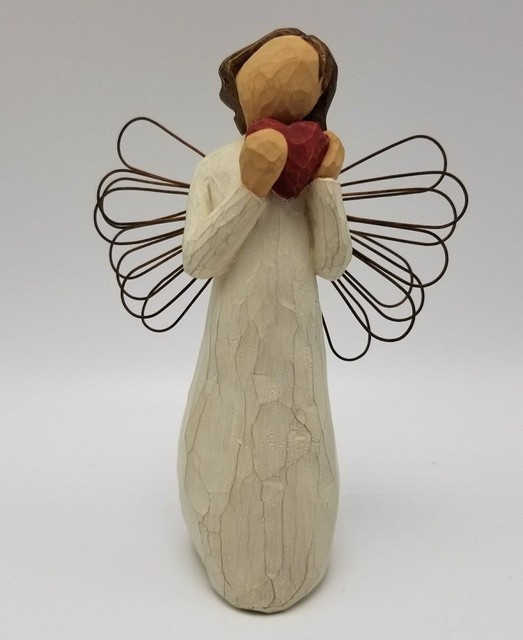 Willow Tree Angel of Heart Holding Red Heart Figurine 5 inch Retired