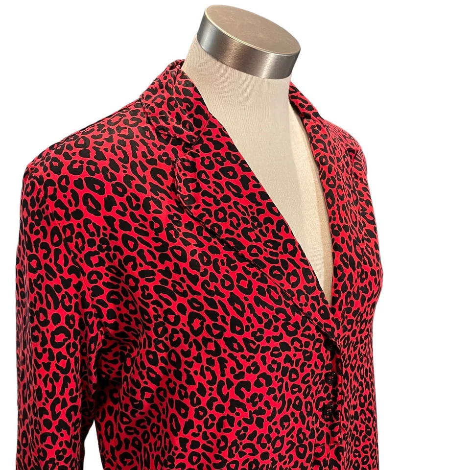 Camisa Smash + Tess Dani Vestido Midi Estampa Leopardo Vermelho Rugindo Tamanho. M - Imagem 4 de 4