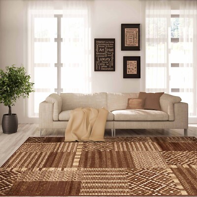 Geometric Patchwork Block Carpet Modern Indoor Runner Rug Or Large Area Rugs
