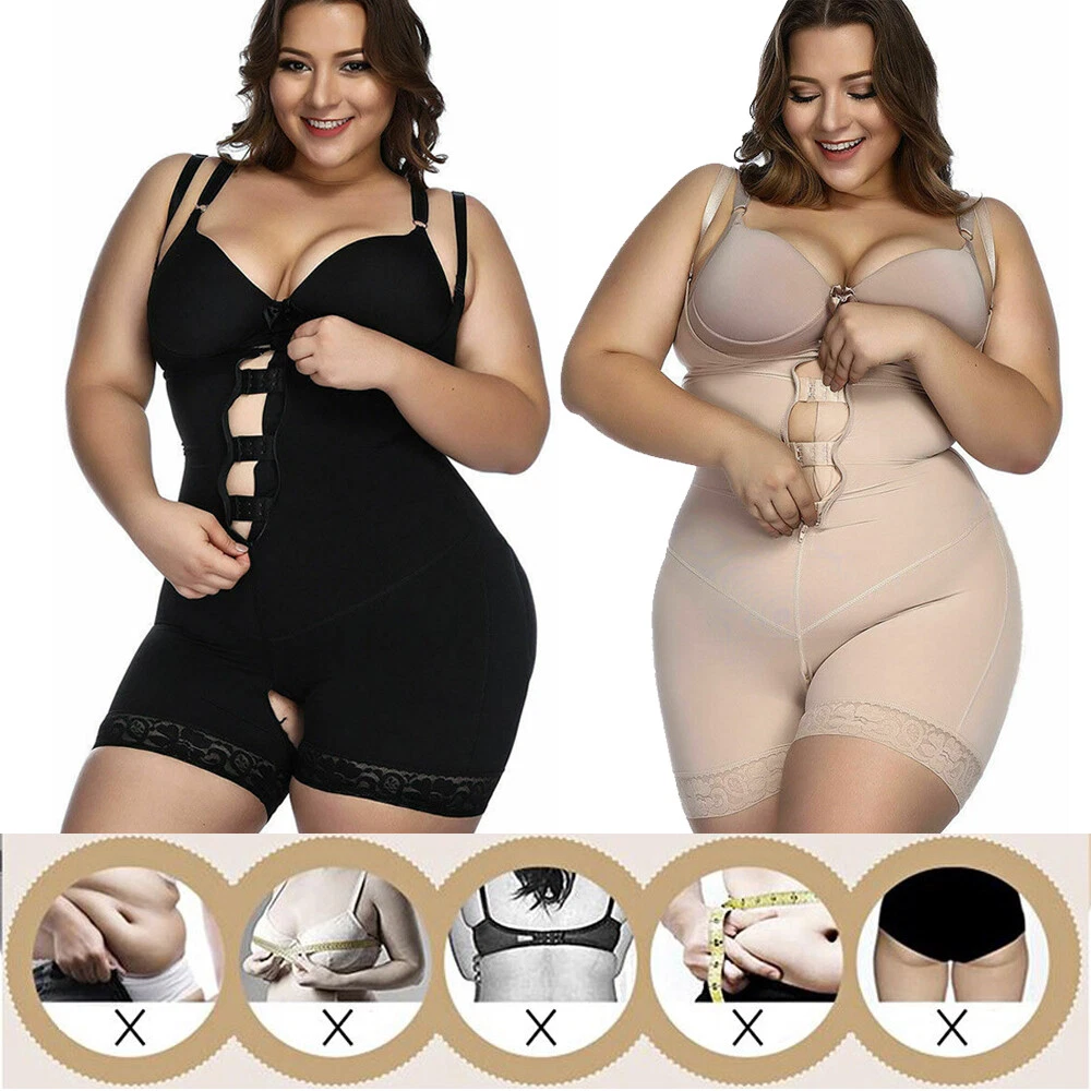 Plus Size Body Shaper Waist Cincher Zipper Bodysuit Shapewear Post