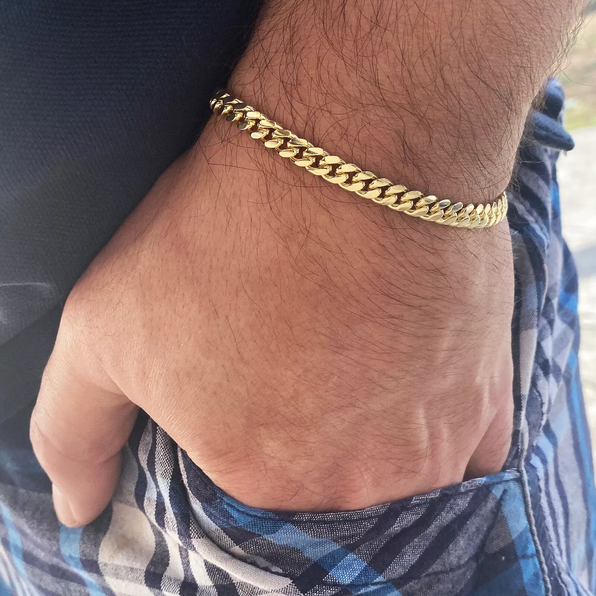 Cuban link bracelet gold men deals