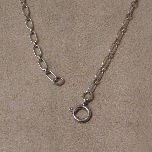 Collana in argento sterling, blocco denim lapislazzuli e perle + - Foto 5 di 5